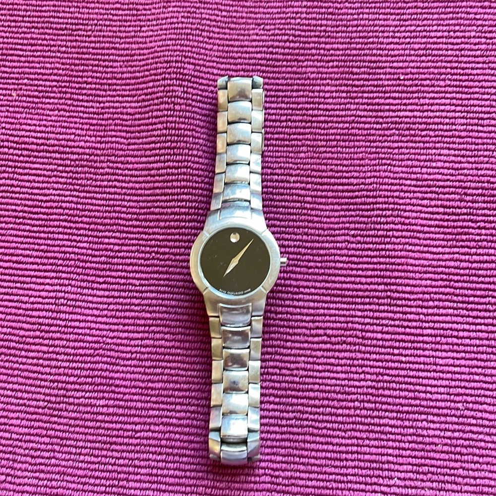 Women’s Movado watch- silver with black watch face